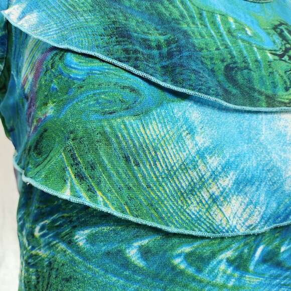 Blue Layered Ruffled Blouse - Picture 6 of 6